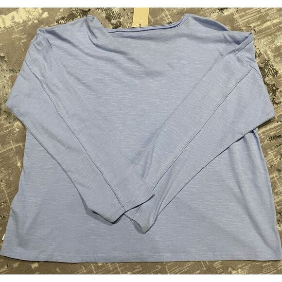 NWT XL, Tom, Tailor denim organic cotton T-shirt distressed look long sleeve tee - Picture 4 of 6